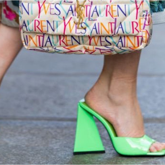 ATTICO Green  Patent Leather Devon Mules IT40 - Picture 2 of 10